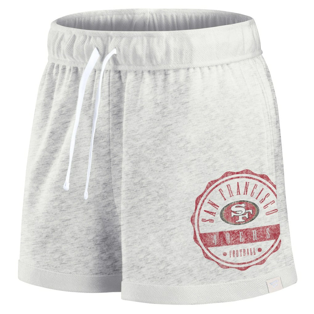 San Francisco 49ers Women's Vintage Badge Shorts - Oatmeal on sale