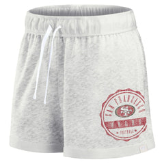 San Francisco 49ers Women's Vintage Badge Shorts - Oatmeal on sale