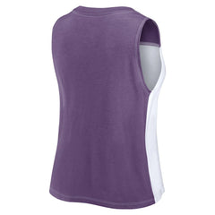 Baltimore Ravens FanaticsWomen's Script Color Block Tank Top - Purple/White on sale