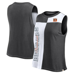 Cincinnati Bengals FanaticsWomen's Script Color Block Tank Top - Black/White for sale