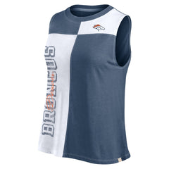 Denver Broncos FanaticsWomen's Script Color Block Tank Top - Navy/White cheap