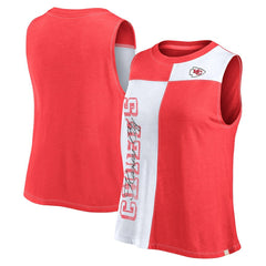 Kansas City Chiefs FanaticsWomen's Script Color Block Tank Top - Red/White cheap
