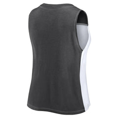 Las Vegas Raiders FanaticsWomen's Script Color Block Tank Top - Black/White on sale