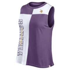Minnesota Vikings FanaticsWomen's Script Color Block Tank Top - Purple/White sale