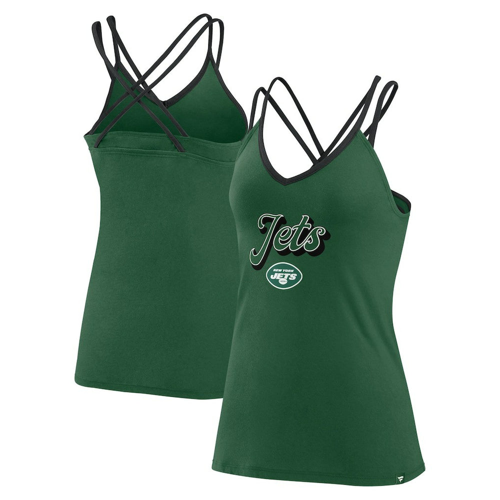 New York Jets Women's Go For It Strappy Crossback Tank Top - Green sale