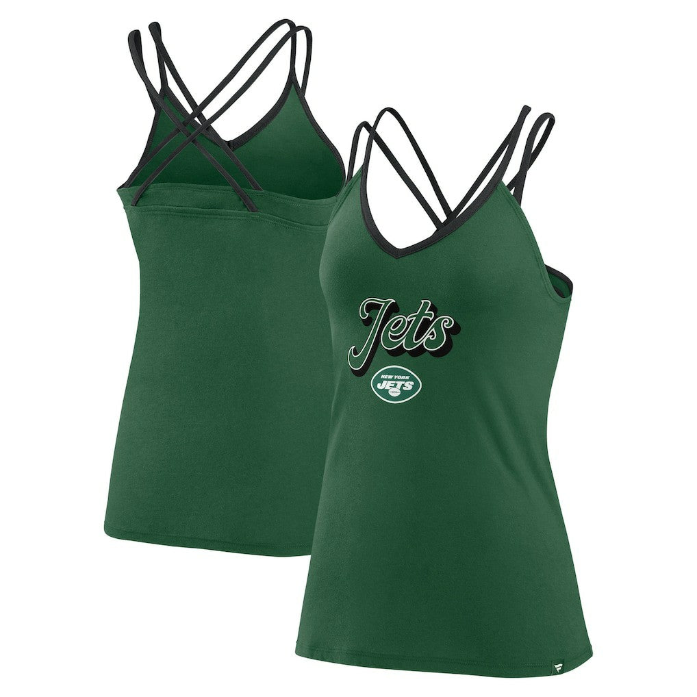 New York Jets Women's Go For It Strappy Crossback Tank Top - Green sale