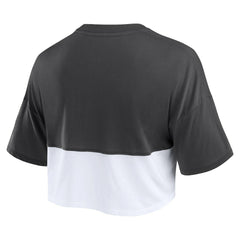 Atlanta Falcons Women's Boxy Color Split Cropped T-Shirt - Black/White outlet