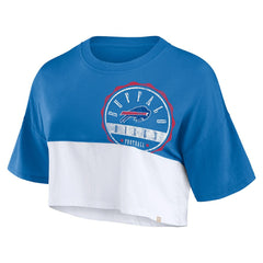 Buffalo Bills Women's Boxy Color Split Cropped T-Shirt - Royal/White online