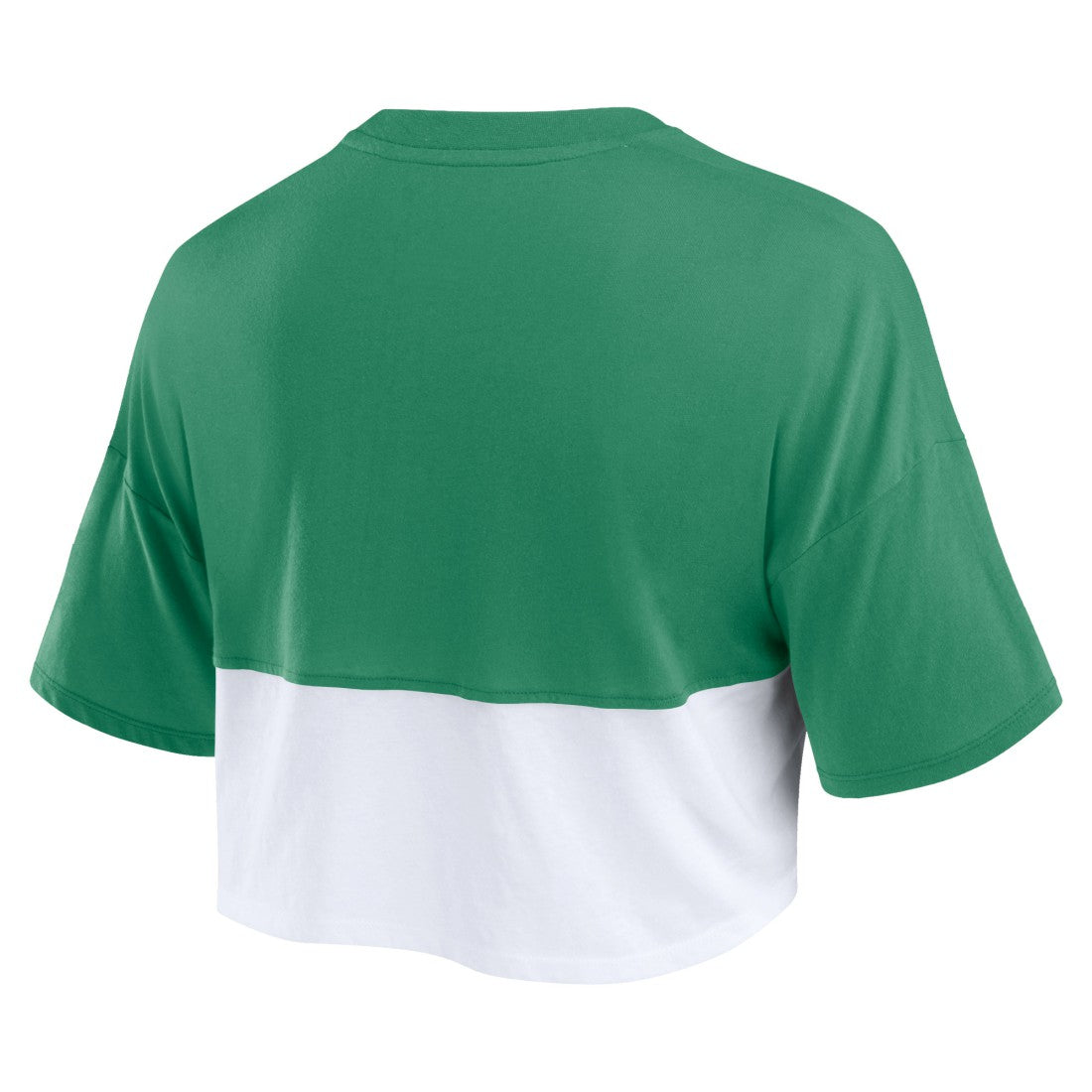 Green Bay Packers Women's Boxy Color Split Cropped T-Shirt - Green/White outlet
