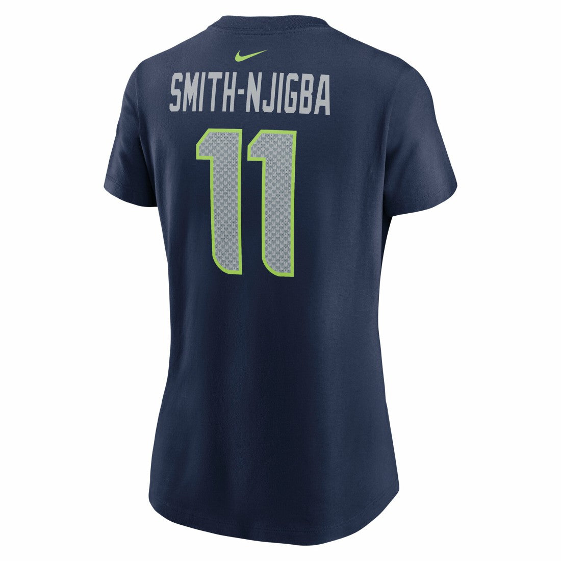 Jaxon Smith-Njigba Seattle Seahawks Women's Super Bowl LX Patch Name & Number T-Shirt - College Navy on sale