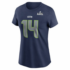 Sam Darnold Seattle Seahawks Women's Super Bowl LX Patch Name & Number T-Shirt - College Navy outlet