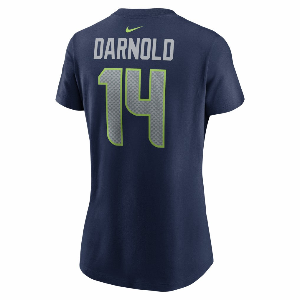 Sam Darnold Seattle Seahawks Women's Super Bowl LX Patch Name & Number T-Shirt - College Navy outlet