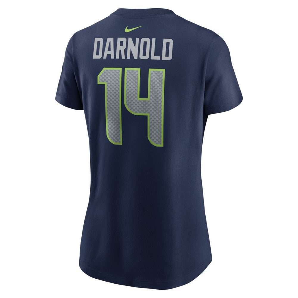 Sam Darnold Seattle Seahawks Women's Super Bowl LX Patch Name & Number T-Shirt - College Navy outlet