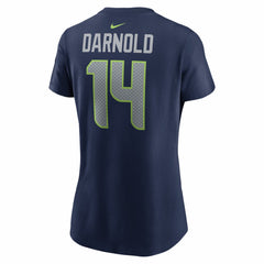 Sam Darnold Seattle Seahawks Women's Super Bowl LX Patch Name & Number T-Shirt - College Navy outlet