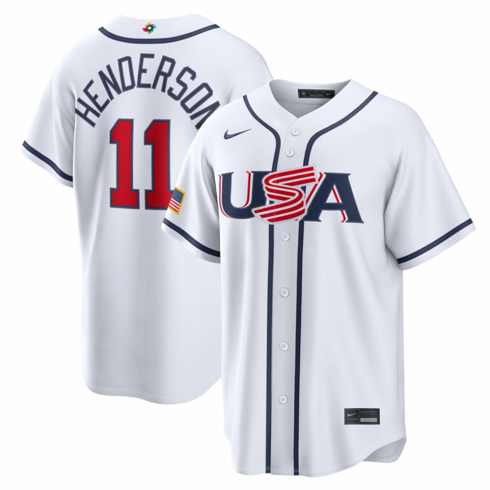 Gunnar Henderson USA Baseball 2026 World Baseball Classic Home Stadium Jersey White