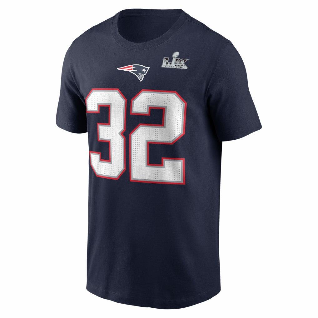 TreVeyon Henderson New England Patriots Super Bowl LX Patch Name & Number T-Shirt - Navy on sale