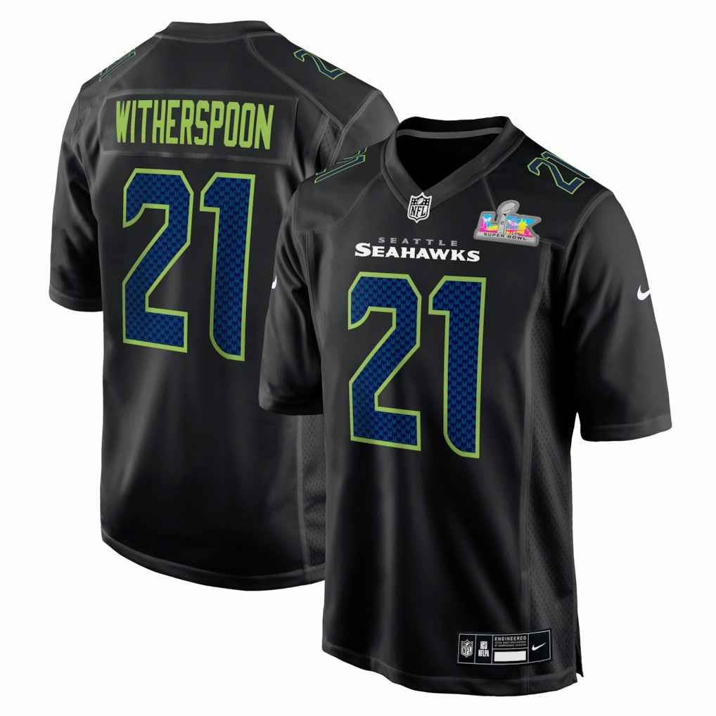 Devon Witherspoon Seattle Seahawks Super Bowl LX Patch Carbon Fashion Game Jersey - Black on sale