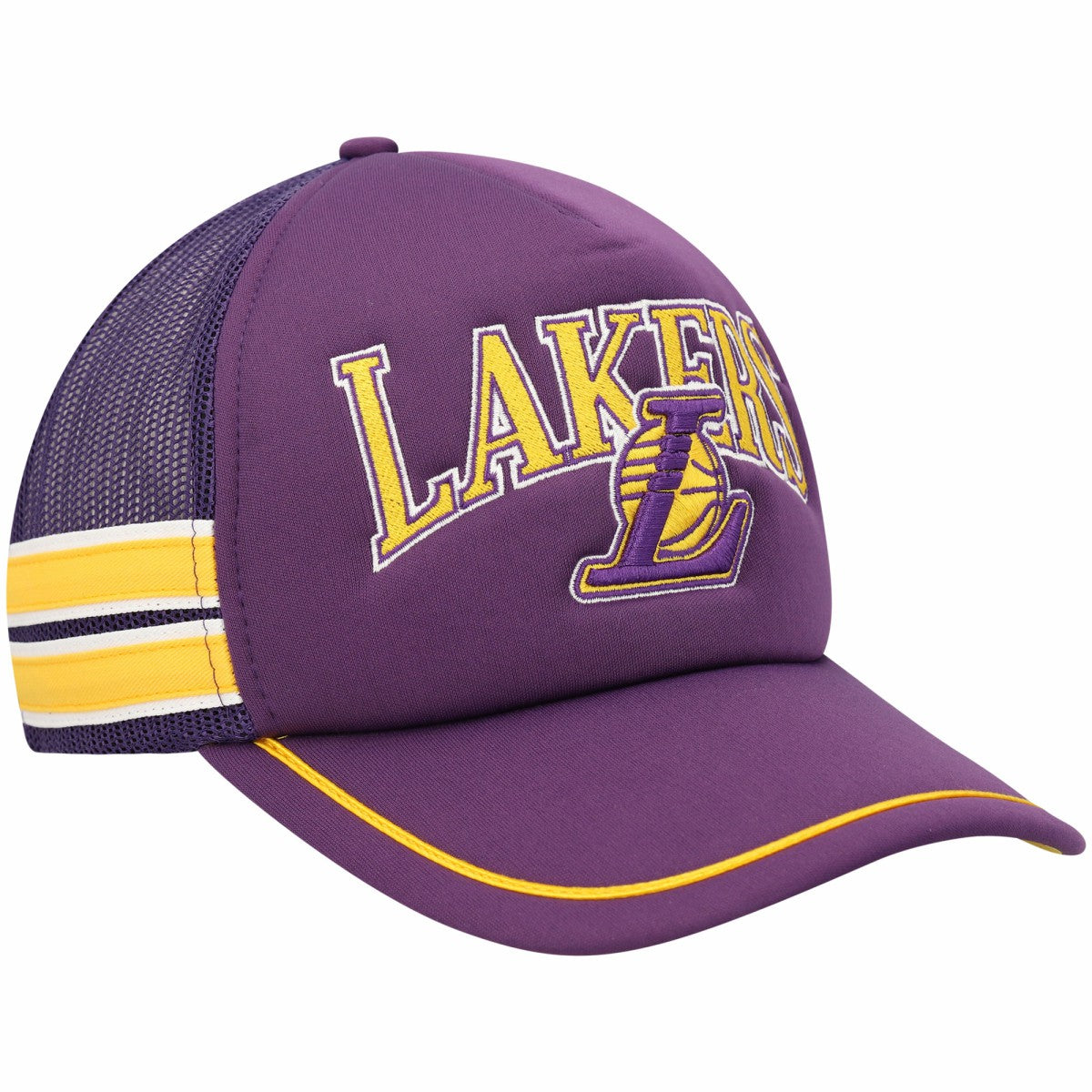 Los Angeles Lakers '47 Sidebrand Stripes Trucker Adjustable Hat - Purple sale