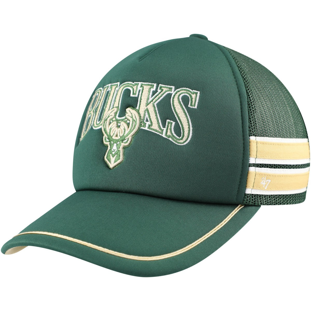 Milwaukee Bucks '47 Sidebrand Stripes Trucker Adjustable Hat - Hunter Green cheap