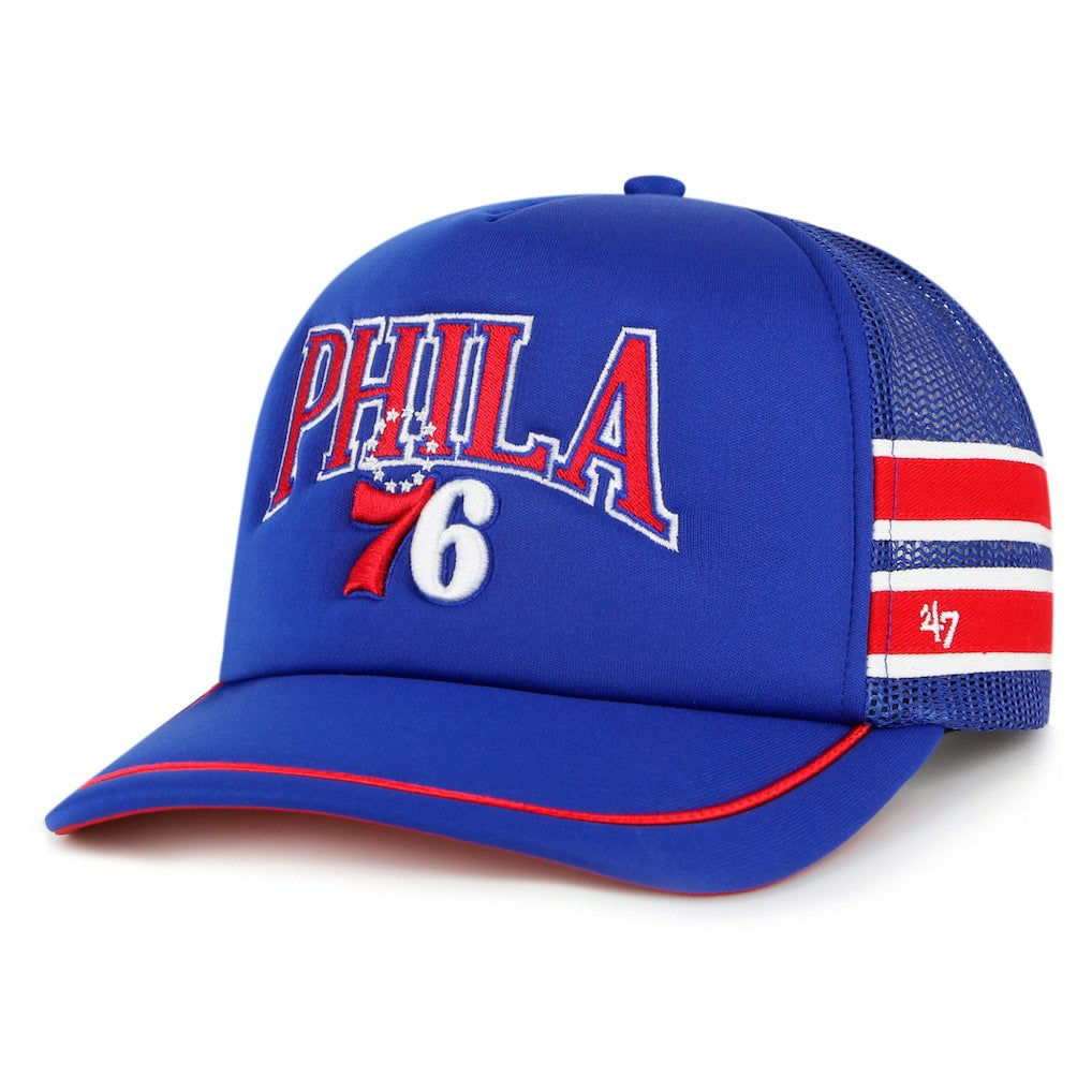 Philadelphia 76ers '47 Sidebrand Stripes Trucker Adjustable Hat - Royal discount