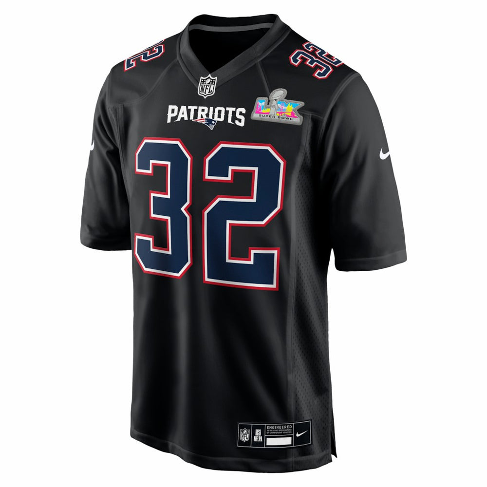 TreVeyon Henderson New England Patriots Super Bowl LX Patch Carbon Fashion Game Jersey - Black cheap
