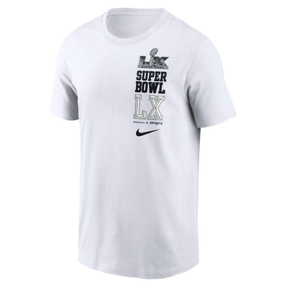 New England Patriots vs. Seattle Seahawks Super Bowl LX Dueling T-Shirt - White discount