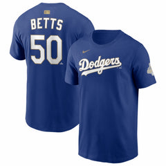 Mookie Betts Los Angeles Dodgers 2026 Gold Collection Name & Number T-Shirt Royal