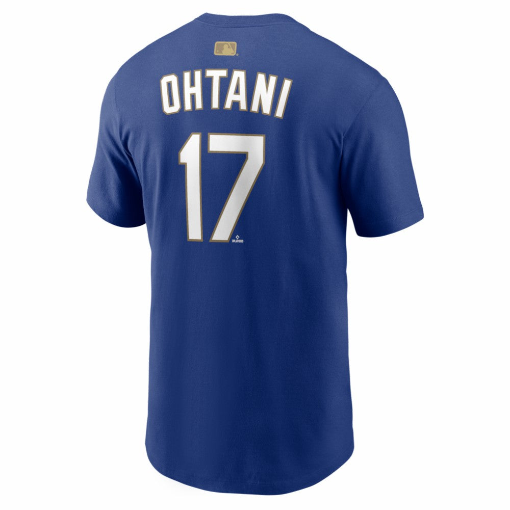 Shohei Ohtani Los Angeles Dodgers 2026 Gold Collection Name & Number T-Shirt Royal