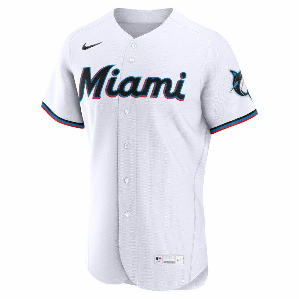 Miami Marlins Home Authentic Custom Jersey White