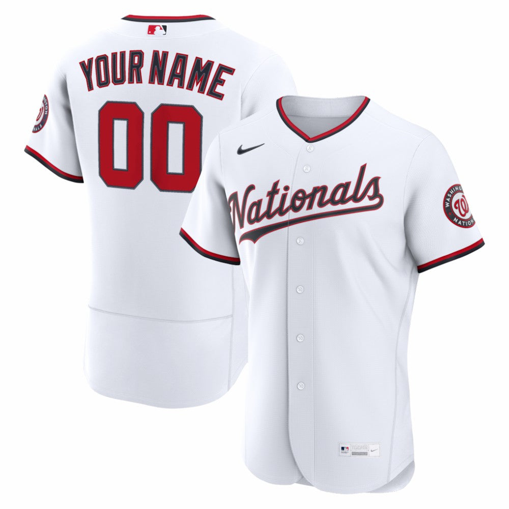 Washington Nationals Home Authentic Custom Jersey White