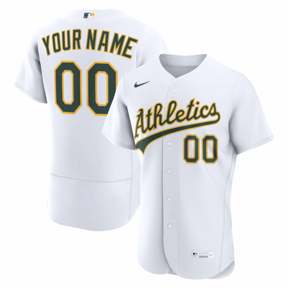 Athletics Home Authentic Custom Jersey White