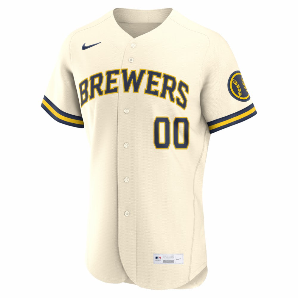 Milwaukee Brewers Home Authentic Custom Jersey Cream