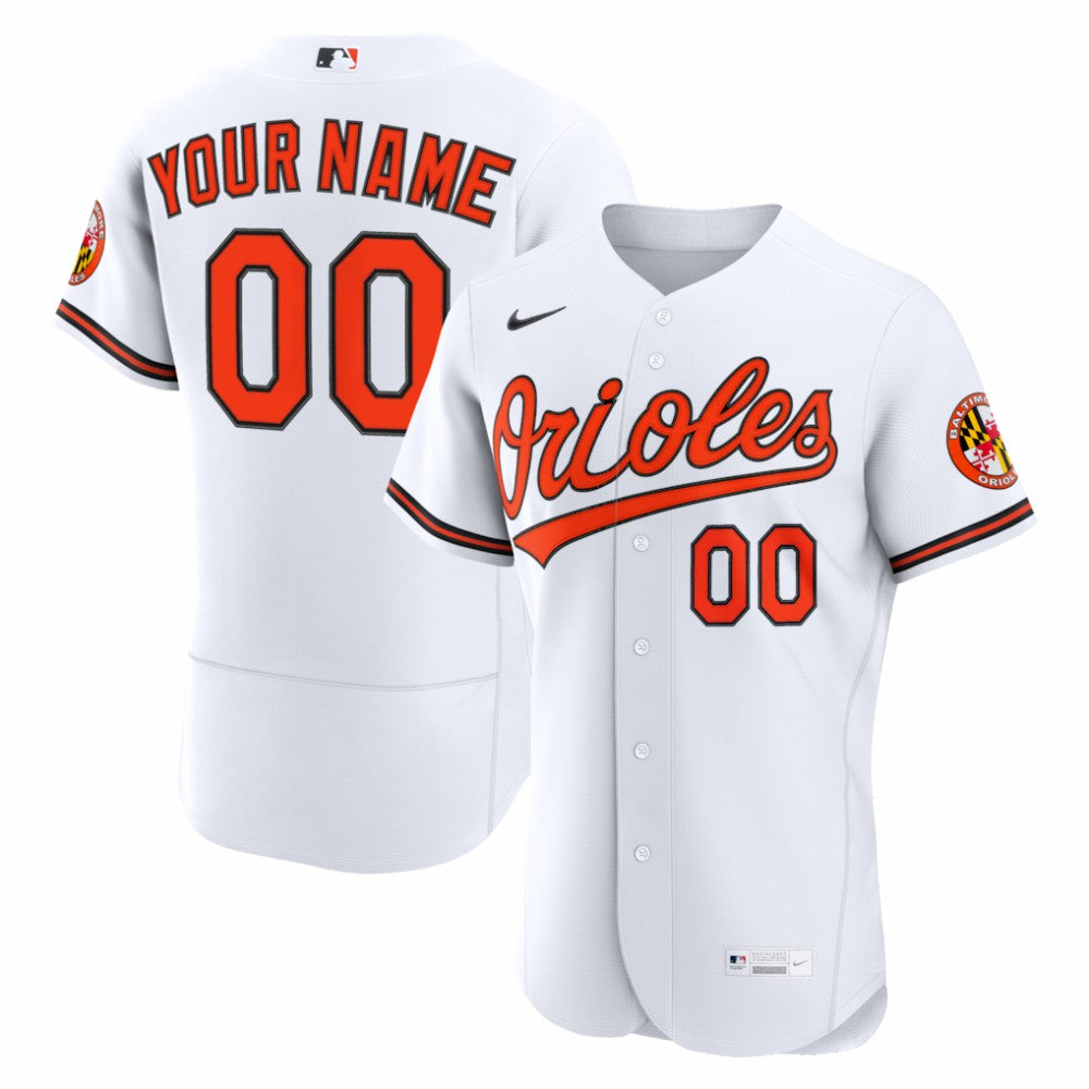 Baltimore Orioles Home Authentic Custom Jersey White