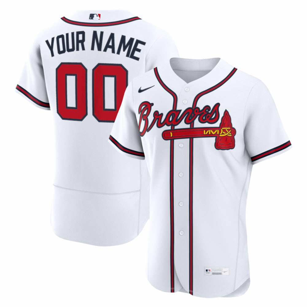Atlanta Braves Home Authentic Custom Jersey White