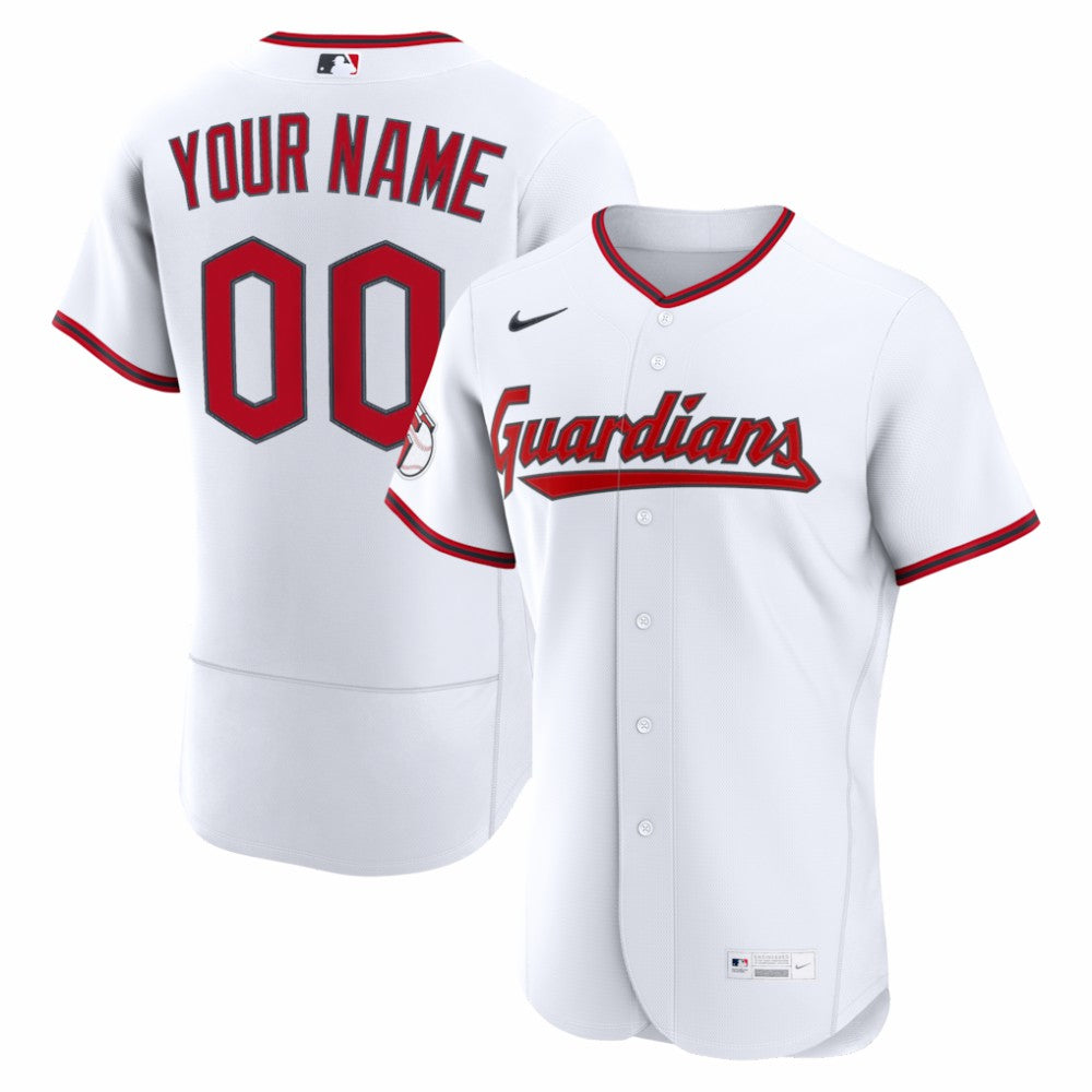 Cleveland Guardians Home Authentic Custom Jersey White
