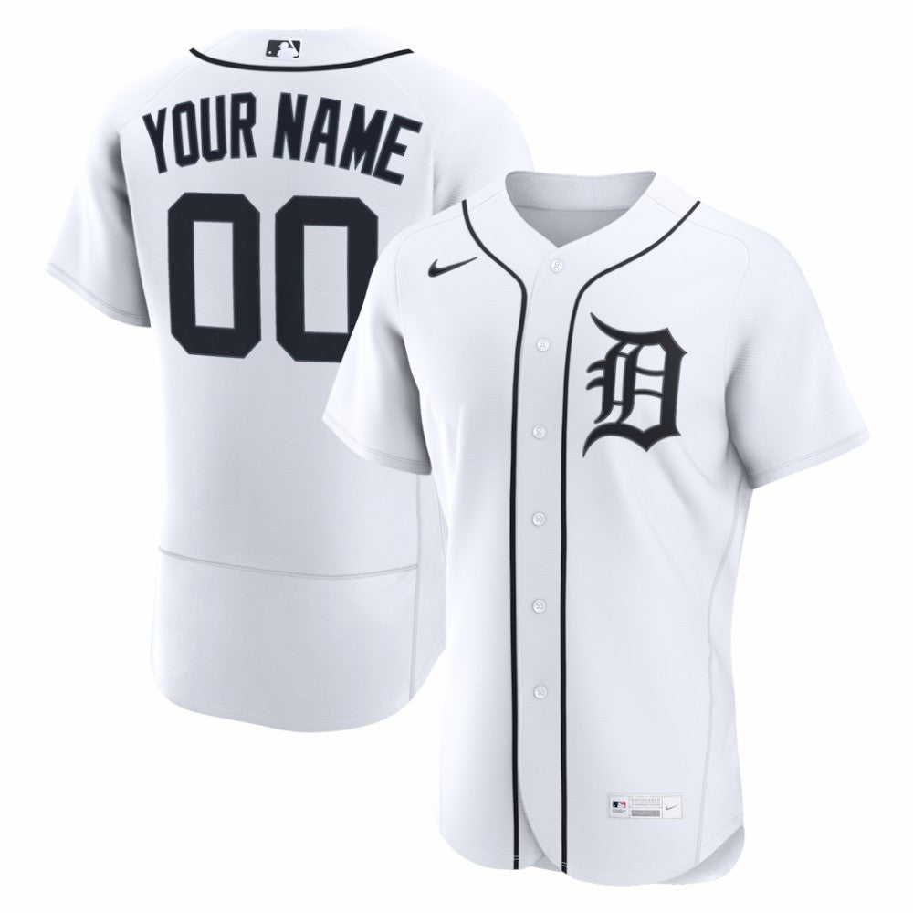 Detroit Tigers Home Authentic Custom Jersey White