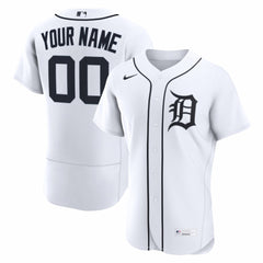 Detroit Tigers Home Authentic Custom Jersey White