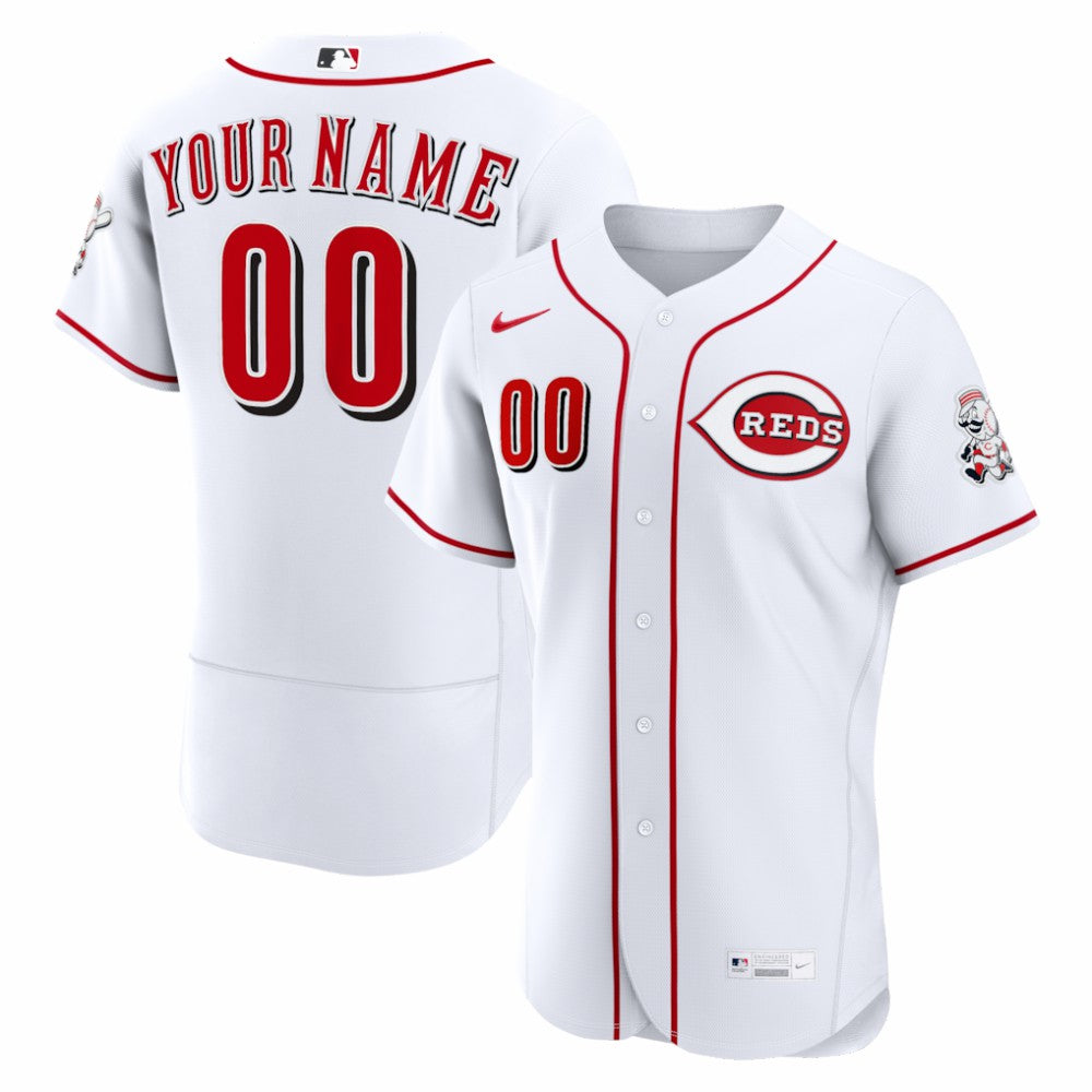 Cincinnati Reds Home Authentic Custom Jersey White