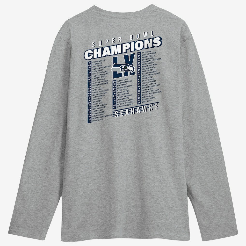 Seattle Seahawks Super Bowl LX Champions Best Teammates Roster Long Sleeve T-Shirt - Steel cheap
