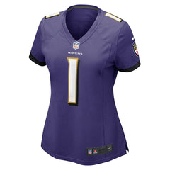 Number 1 Mom Baltimore Ravens Women's Game Jersey - Purple on sale