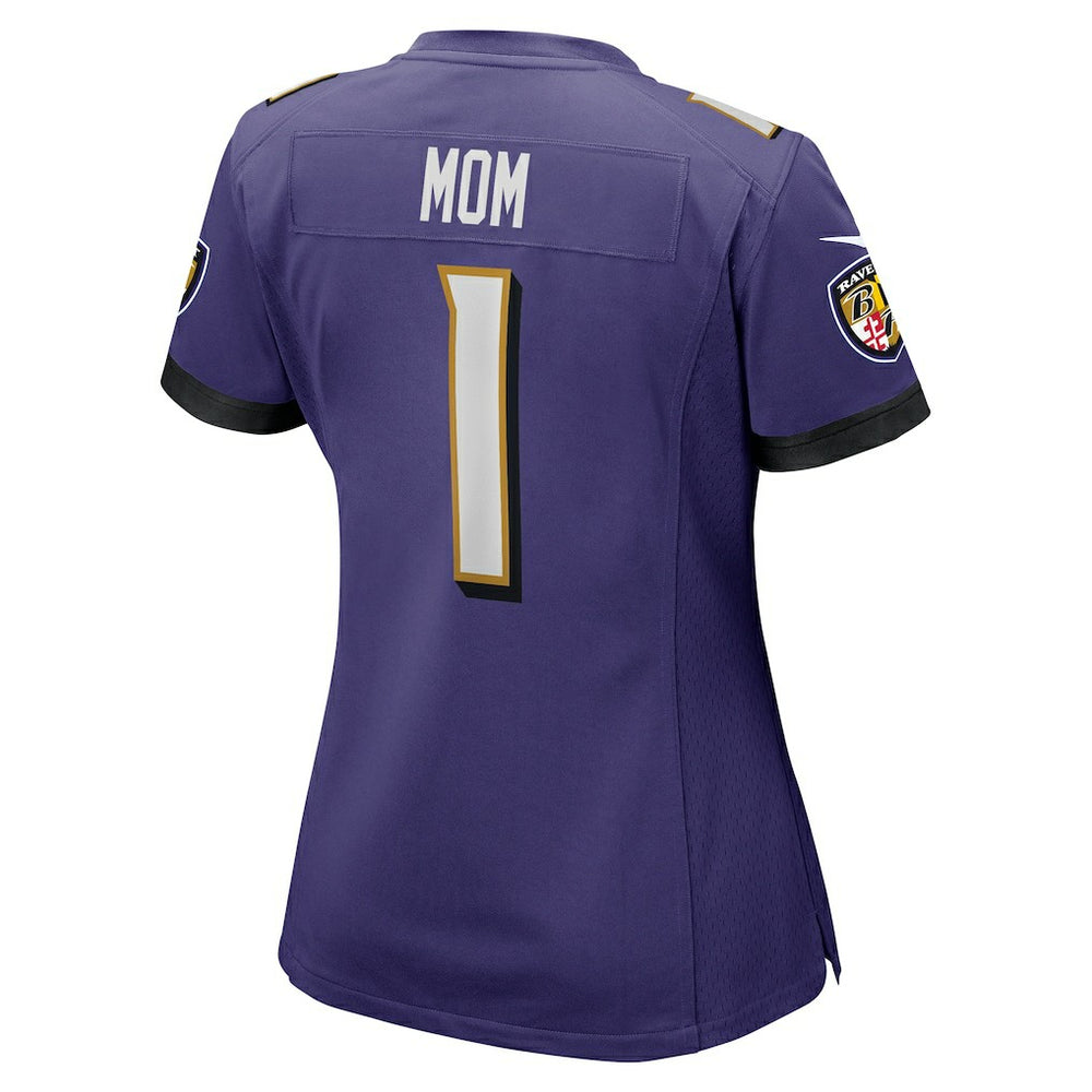 Number 1 Mom Baltimore Ravens Women's Game Jersey - Purple on sale
