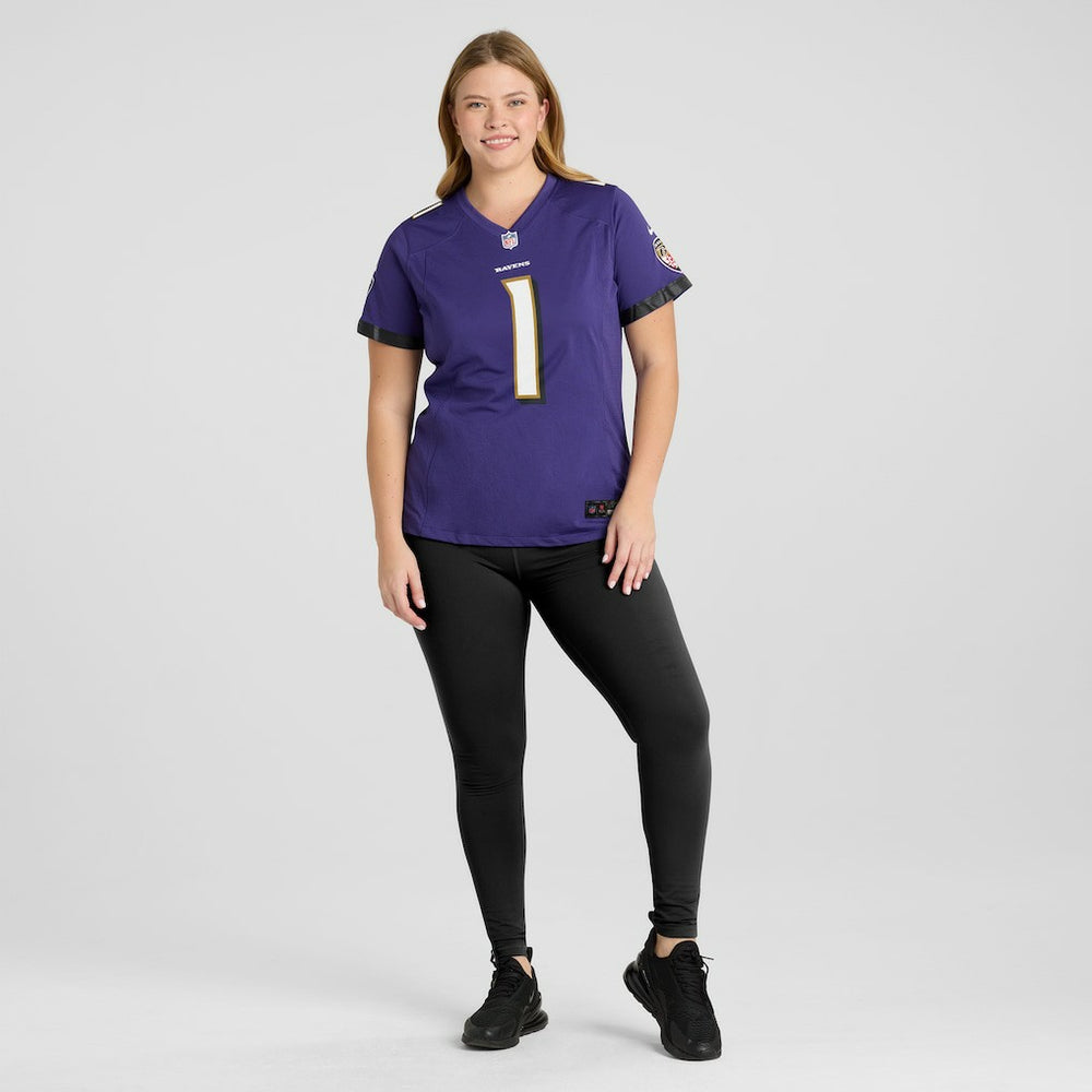 Number 1 Mom Baltimore Ravens Women's Game Jersey - Purple on sale