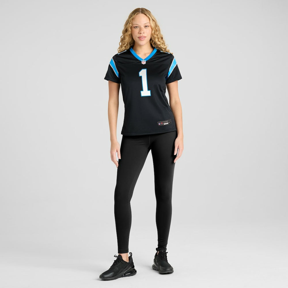 Number 1 Mom Carolina Panthers Women's Game Jersey - Black for sale