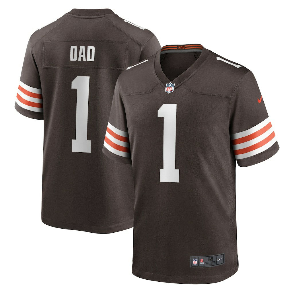 Number 1 Dad Cleveland Browns Game Jersey - Brown cheap