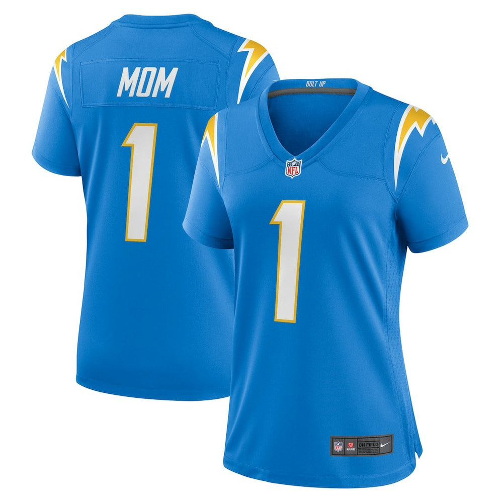 Number 1 Mom Los Angeles Chargers Women's Game Jersey - Powder Blue sale