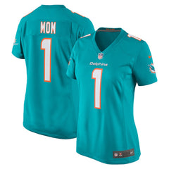 Number 1 Mom Miami Dolphins Women's Game Jersey - Aqua discount