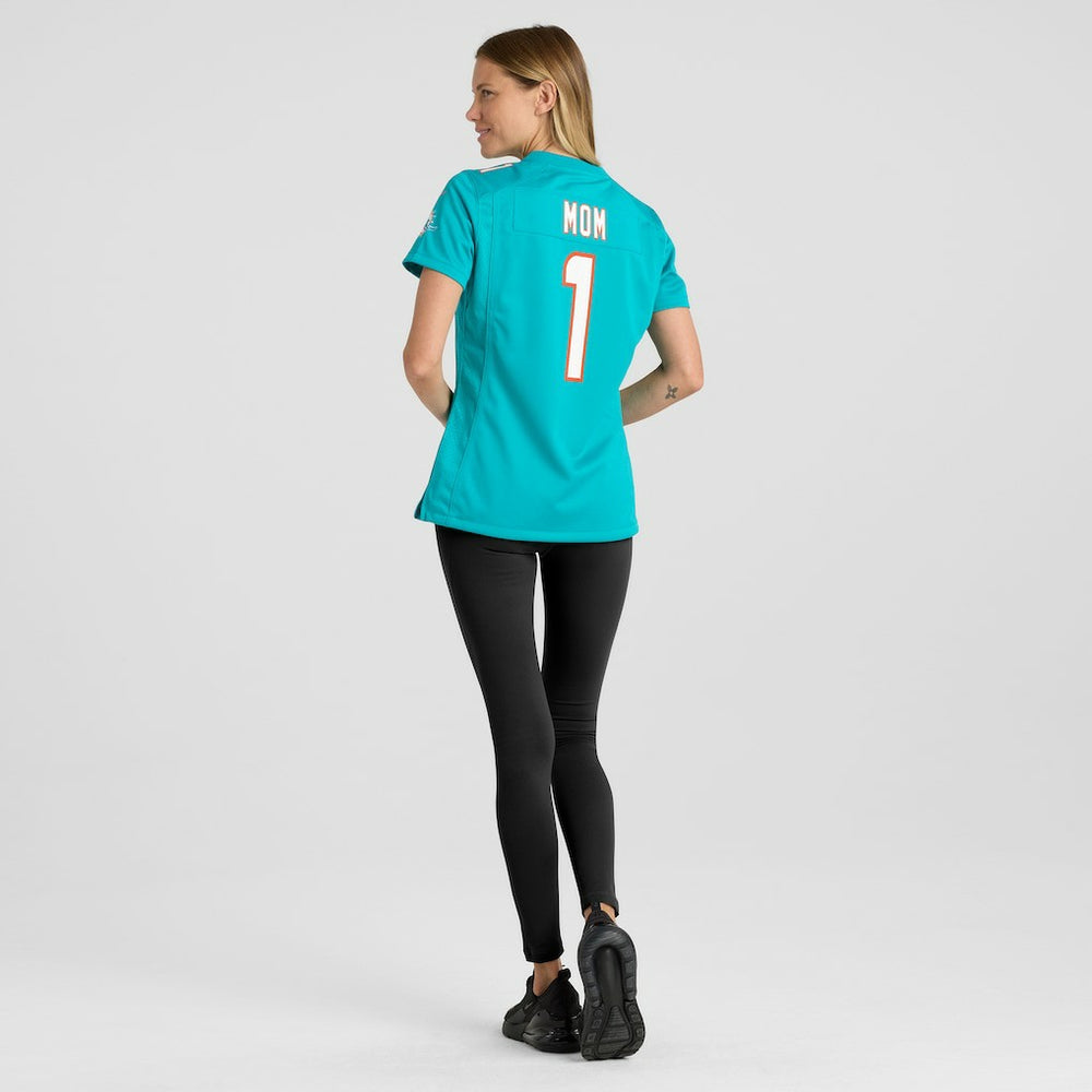 Number 1 Mom Miami Dolphins Women's Game Jersey - Aqua discount