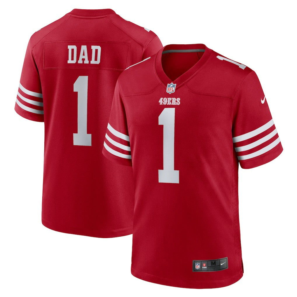 Number 1 Dad San Francisco 49ers Game Jersey - Scarlet cheap