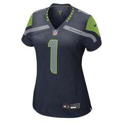 Number 1 Mom Seattle Seahawks Women's Game Jersey - College Navy discount