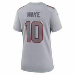 Drake Maye New England Patriots Women's Super Bowl LX Patch Atmosphere Fashion Game Jersey - Silver discount